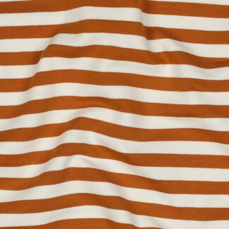 French Terry horizontal stripes - caramel