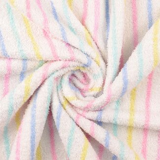 De Stoffenkamer Badstof stripes - pastel