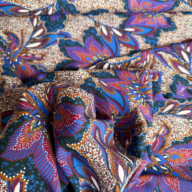 Viscose blouse moroccan leaves