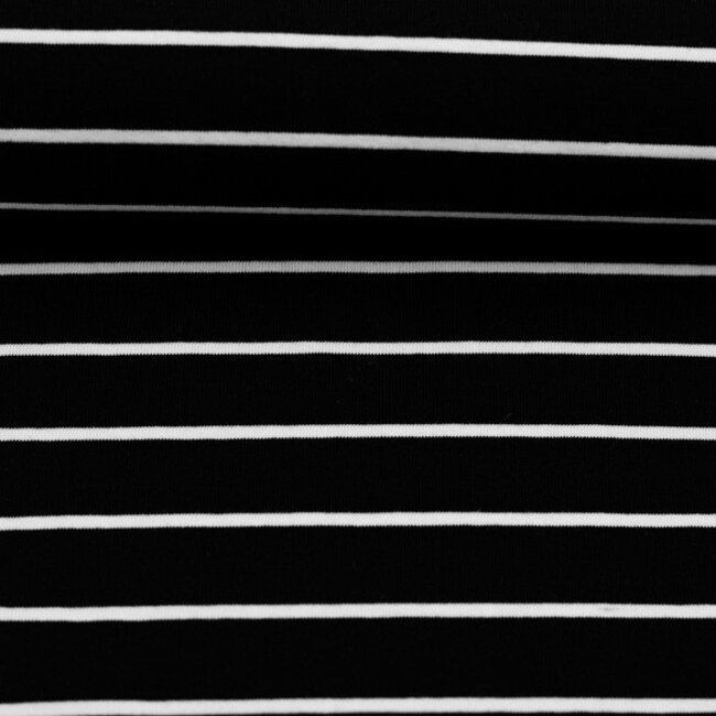 Tricot oeko-tex - horizontal stripes black