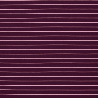 Tricot oeko-tex - horizontal stripes plum