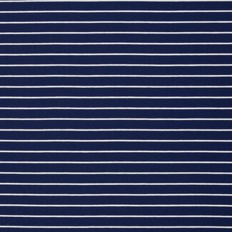 Tricot oeko-tex - horizontal stripes navy