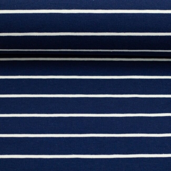 Tricot oeko-tex - horizontal stripes navy