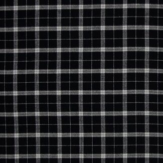 De Stoffenkamer Soft cotton Flanel checks - black / white