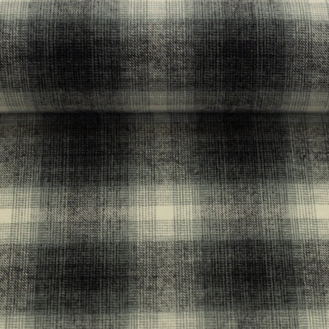 De Stoffenkamer Soft cotton Flanel checks - grey tones