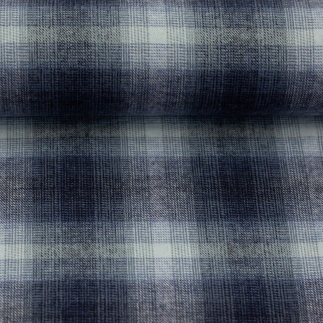 De Stoffenkamer Soft cotton Flanel checks - blue tones
