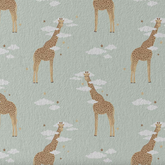 Tricot oeko-tex - mint giraffe