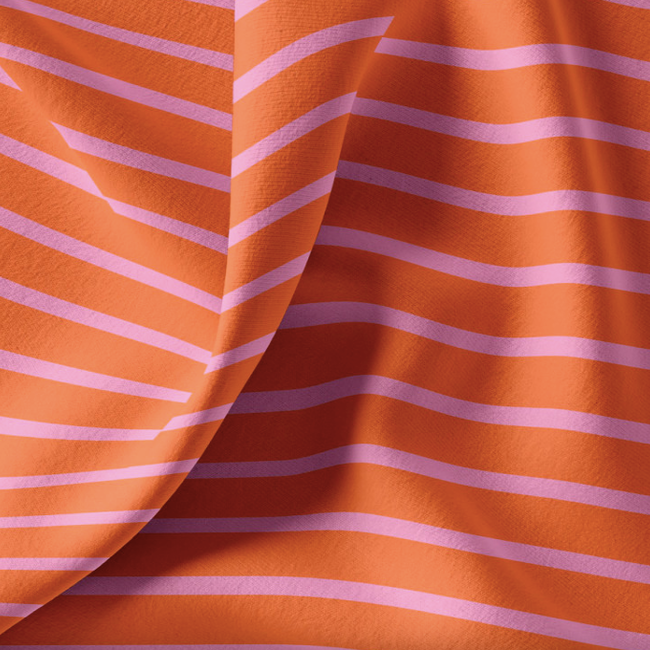Tricot oeko-tex - horizontal stripes orange/candy