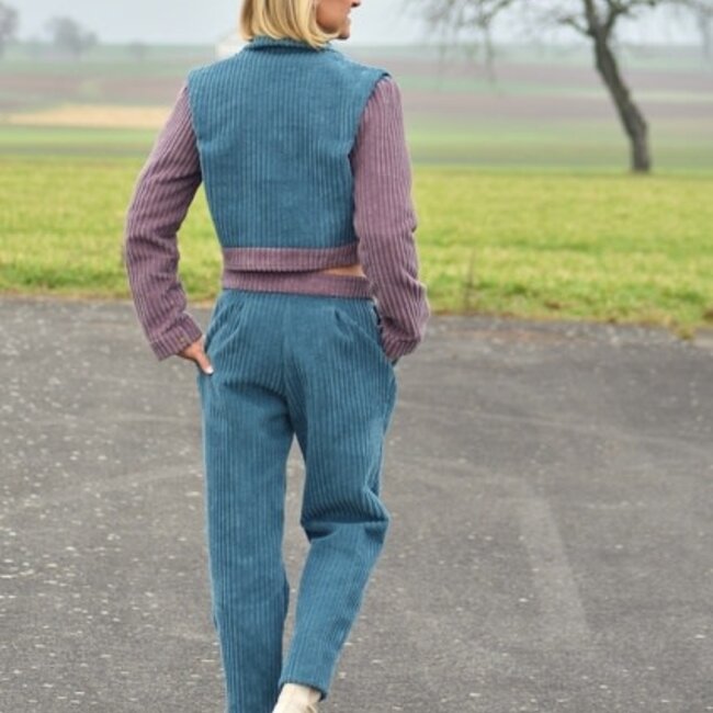 Wide Heavy Corduroy deco - teal