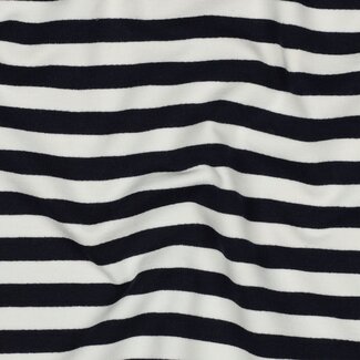 French Terry horizontal stripes - dark blue