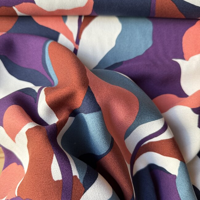 MeterMeter Crêpe ecovero viscose Blouse leaves multi