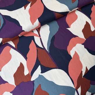 MeterMeter Crêpe ecovero viscose Blouse leaves multi