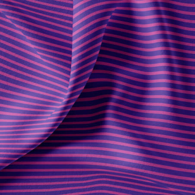 Tricot oeko-tex - horizontal stripes mini petunia/violet