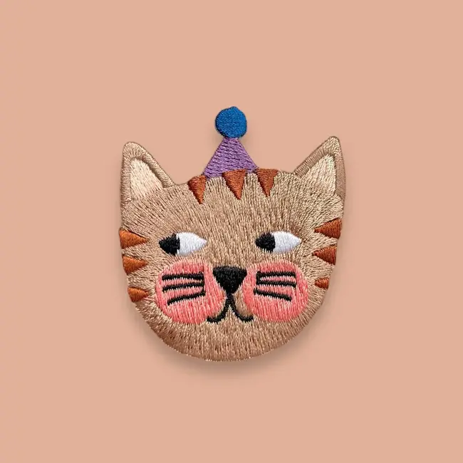 hejpatches Strijkapplicatie feest poes