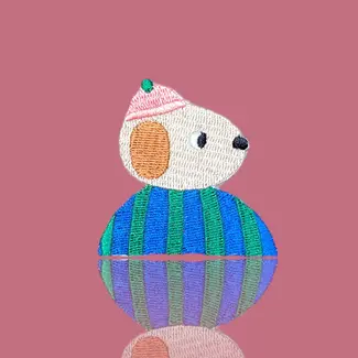 hejpatches Strijkapplicatie hond met pet