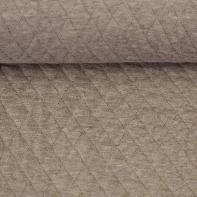 De Stoffenkamer Quilt warme sweaterstof melange dark sand
