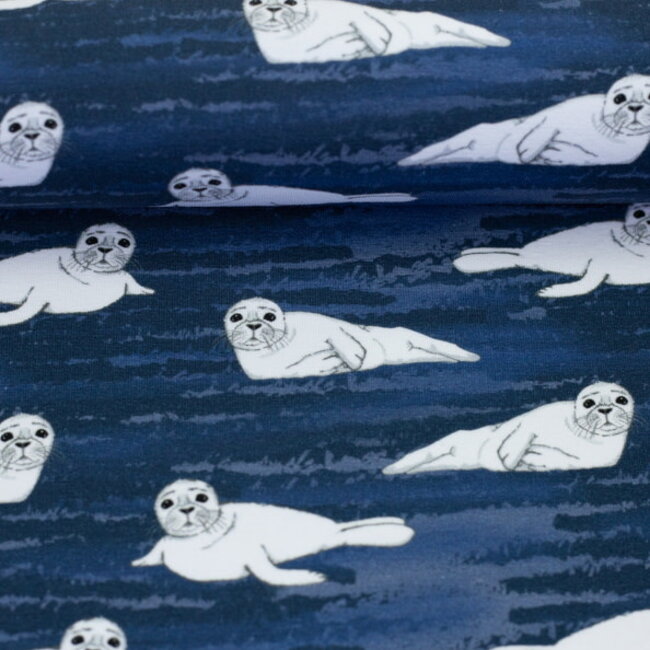 Tricot oeko-tex - arctic dark blue seal