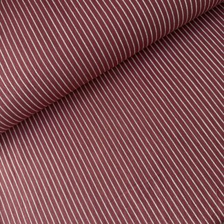Wrinkle Cotton  stripes - burgundy