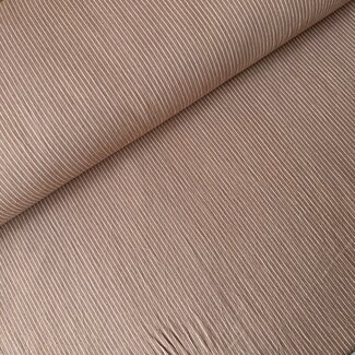 Wrinkle Cotton fine stripes - cognac