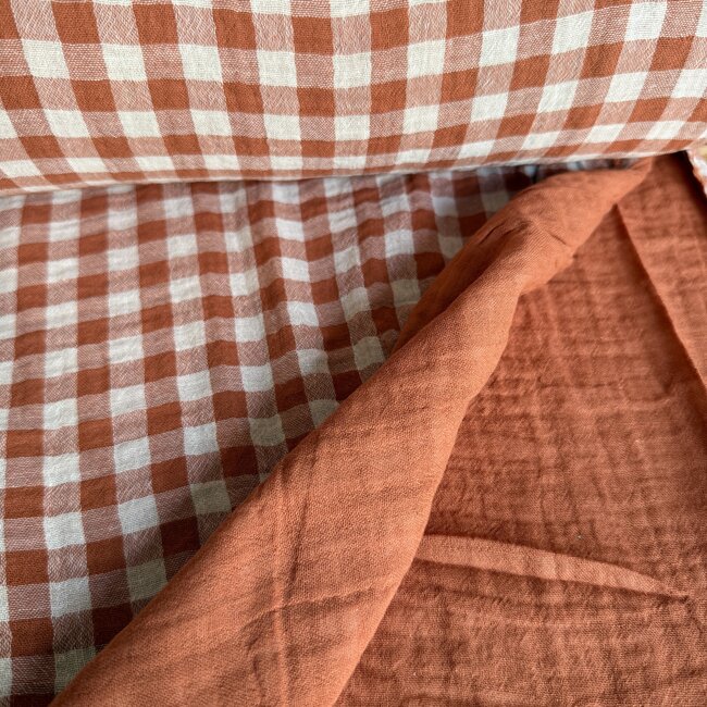 De Stoffenkamer Double Gauze grid double face - rusty