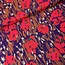 Viscose blouse purple tone red poppies