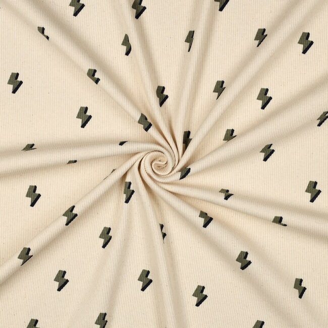 Ribbed tricot - creamy naturel lightning