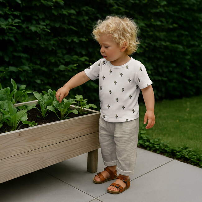 Ribbed tricot - creamy naturel lightning