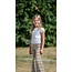 COUPON - 95 cm - Ribbed tricot - creamy naturel stripes