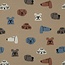 De Stoffenkamer COUPON - 90cm - Tricot Waffle - sandy dogs