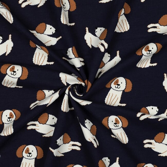 De Stoffenkamer Soft Sweater navy dogs