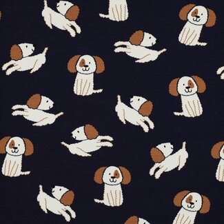 De Stoffenkamer Soft Sweater navy dogs
