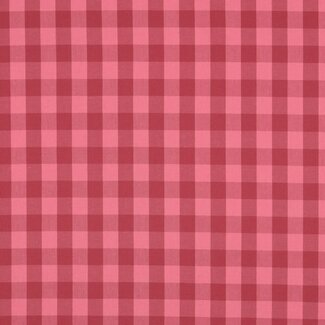 Cotton Poplin vichy checks - pink/marsala