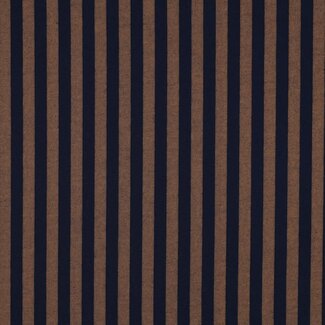 Cotton - Stripes yarn dyed navy/camel