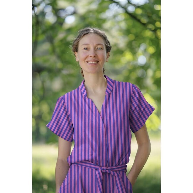 Cotton - Stripes yarn dyed pink/royal