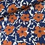 French Terry Sweater - flowers navy / rust