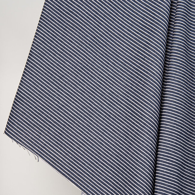 Atelier Brunette Raw Cotton Denim Stripes - dark blue small