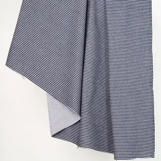 Atelier Brunette Raw Cotton Denim Stripes - dark blue small