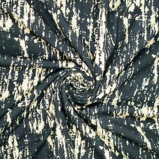 Cotton canvas Twill - abstract flock print black