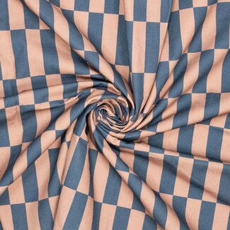 Nerida Hansen Canvas cotton checks blue/brown