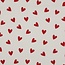 Poppy Flanel Cotton Hearts creamy red