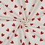 Poppy Flanel Cotton Hearts creamy red