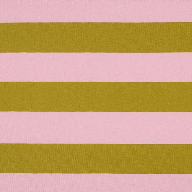De Stoffenkamer Stevige katoen  Canvas wide stripes - pink/mustard