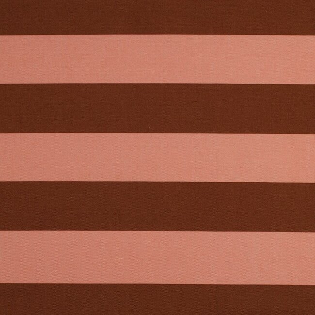 De Stoffenkamer Stevige katoen  Canvas wide stripes - salmon/caramel