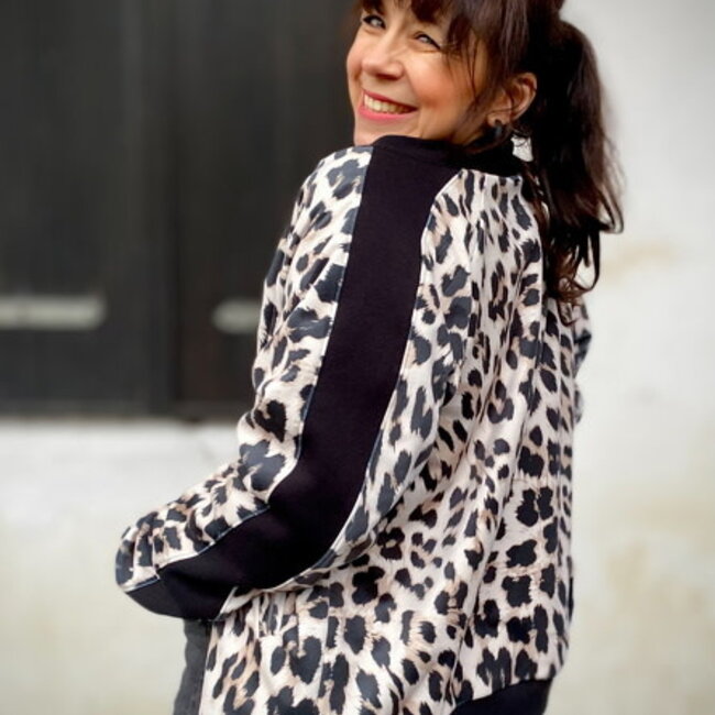 French Terry Sweater - leopard golden