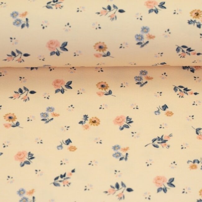 Tricot mini flowers creamy vanilla