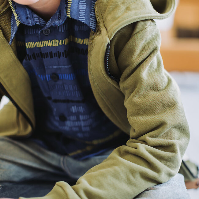 See You At Six COUPON 0,55m - SYAS French Terry UNI HEAVY 3 draads turfmosgroen