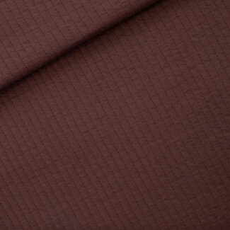 See You At Six COUPON - 1m10 - SYAS Matelassé Tricot Streep Effen Rum Rozijn Bruin