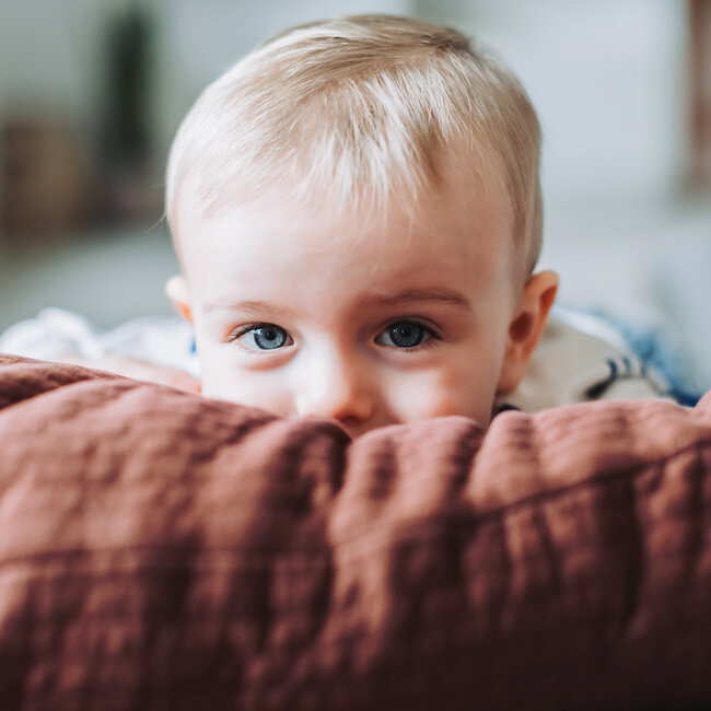 See You At Six COUPON - 1m10 - SYAS Matelassé Tricot Streep Effen Rum Rozijn Bruin