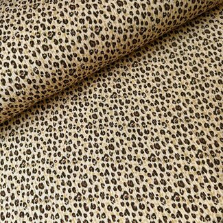 De Stoffenkamer Double Gauze sandy brown leopard