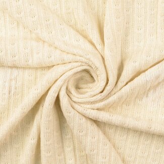 De Stoffenkamer Viscose Sweater Cable Knit Glitter - ecru